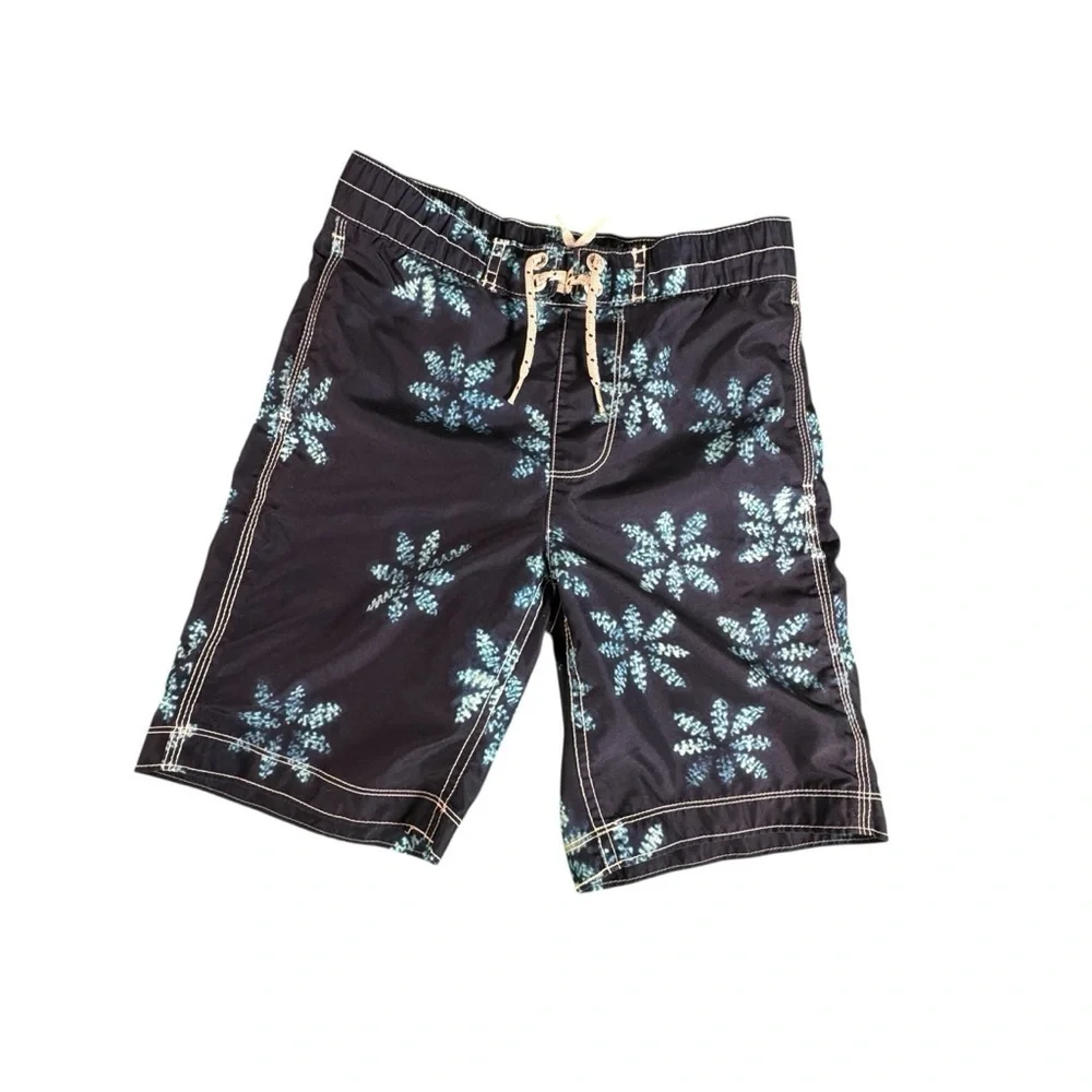 GAP Kids Boys Swim Trunks Size M (8) Shark & Floral Board Shorts Lot of 2